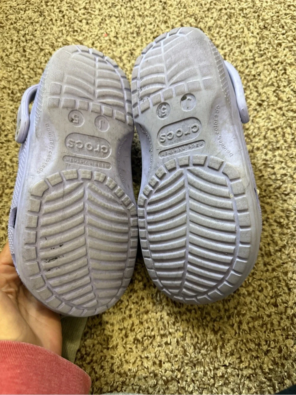 CROCS Kids Lavender Slip-On Clogs with Decorative Charms